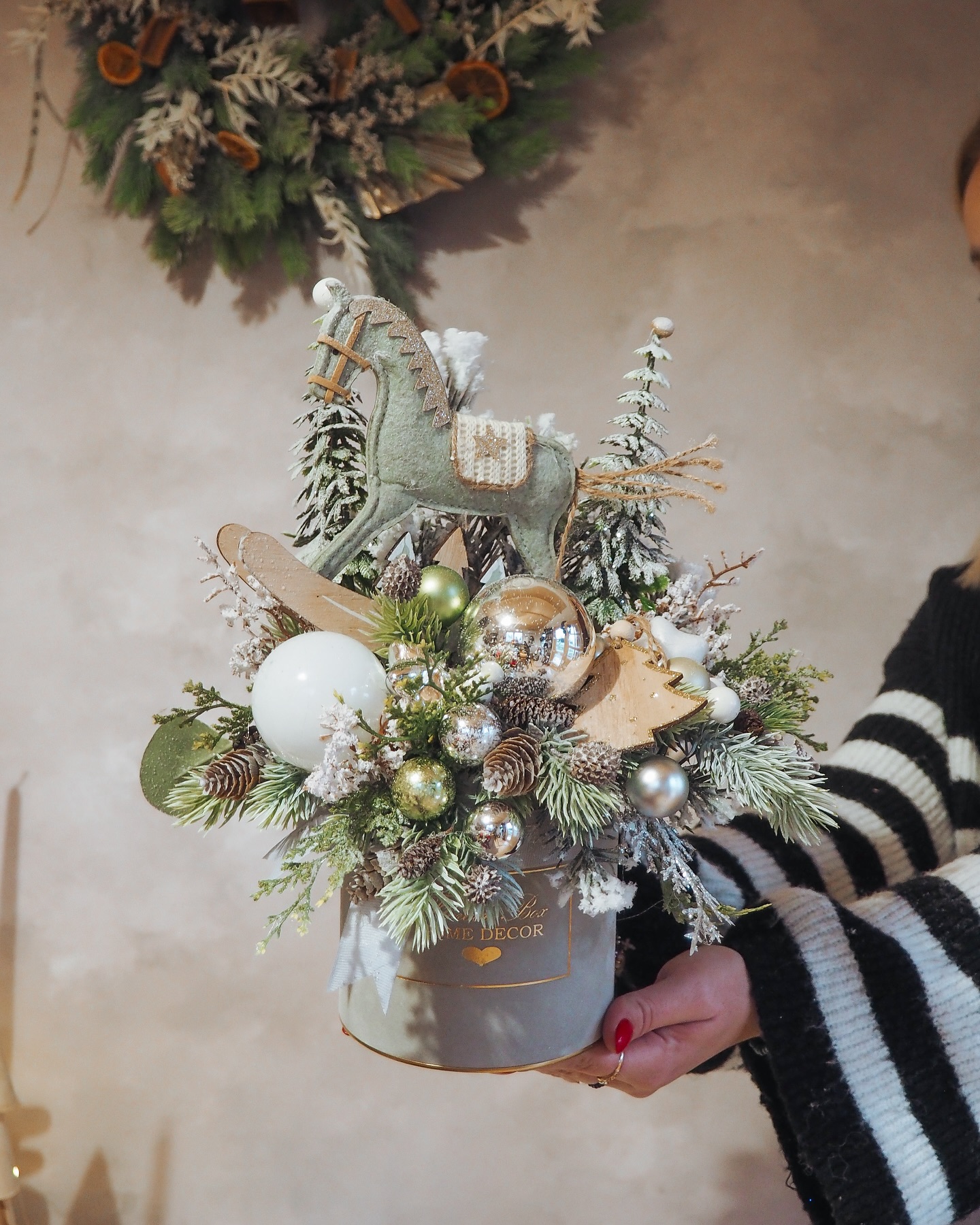 Flower Box Święta Bożego Narodzenia konik na biegunach(PREMIUM) zdjęcie 1