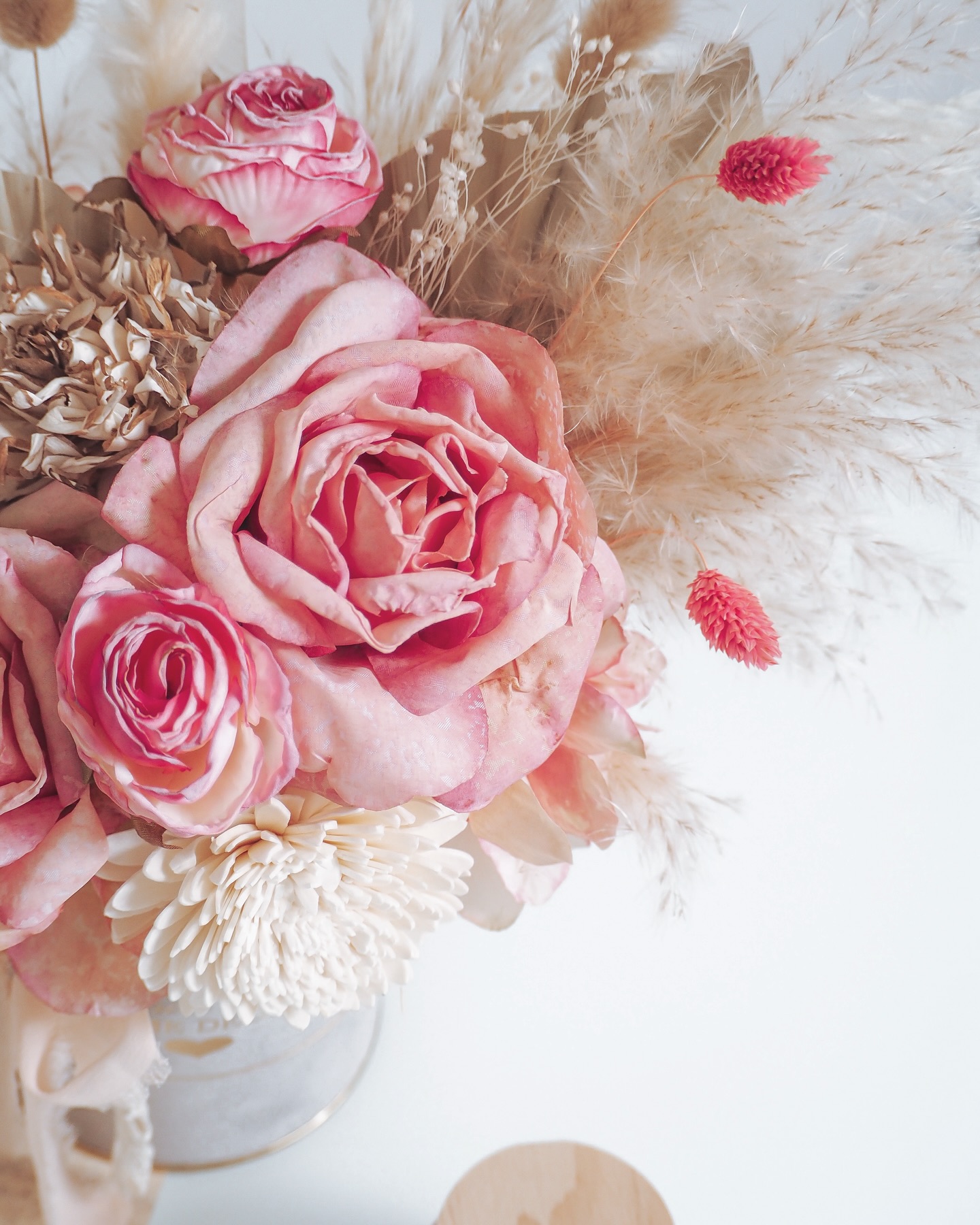 Flower Box Pudrowe Vintage róże  (PREMIUM) zdjęcie 1