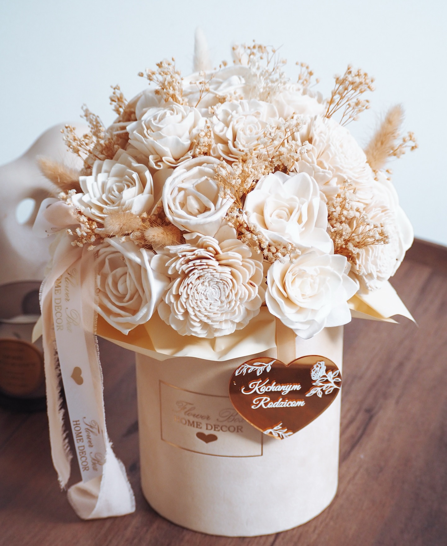 Flower Box kwiaty shola i gipsówka (PREMIUM) zdjęcie 1