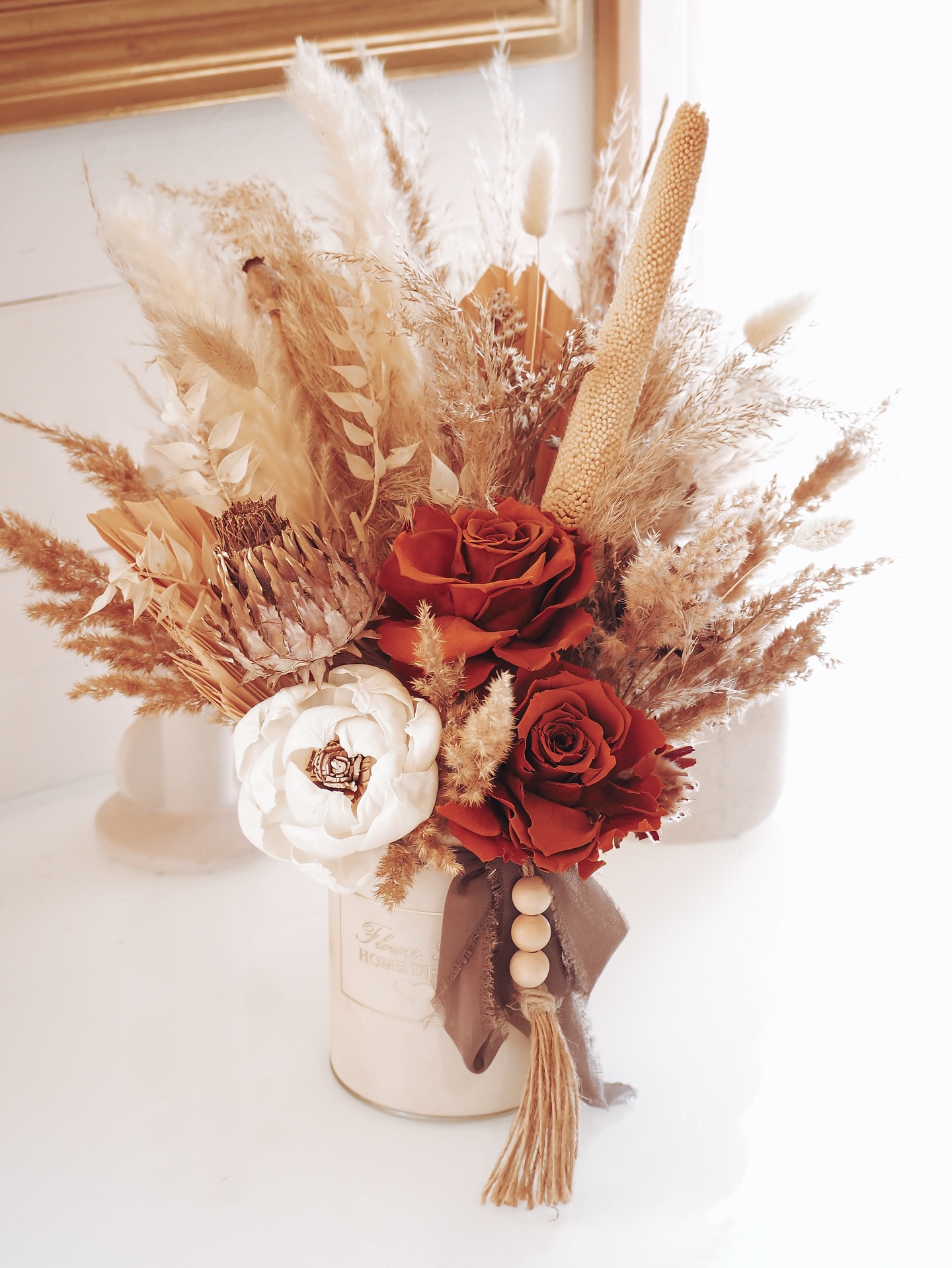 Flower Box jesienna susz i wieczne róże   (PREMIUM) zdjęcie 1