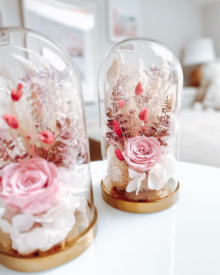 Szklana kopuła z wieczną różą złote dodatki (PREMIUM)