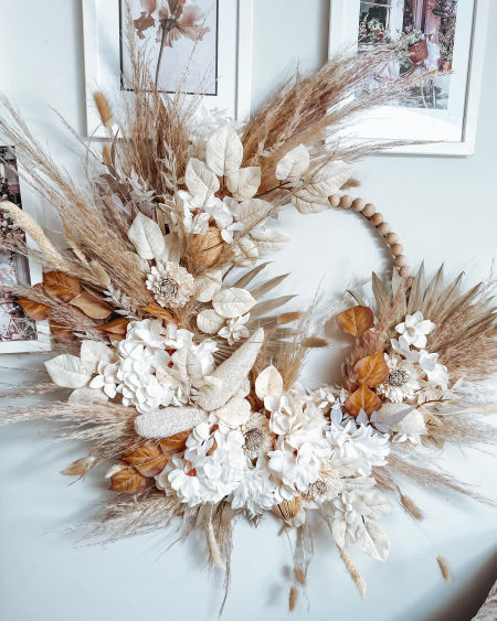 Wianek boho trawa pampasowa koraliki wzór 2 (PREMIUM)