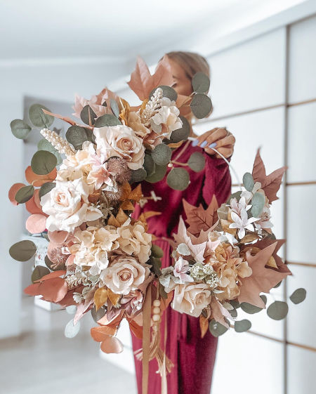 Wianek jesienny boho koraliki chwosty (PREMIUM)