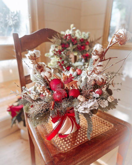 Kompozycja świąteczna renifer bawełna   (PREMIUM)