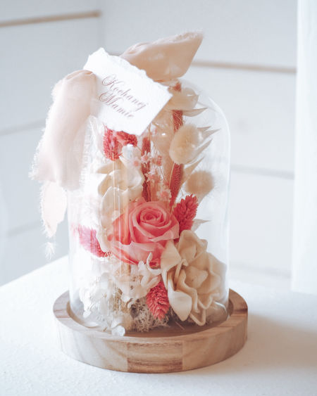 Szklana kopuła z MINI wieczną różą  (PREMIUM)