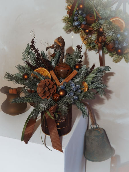 Kompozycja świąteczna brąz rystykalna   (PREMIUM)