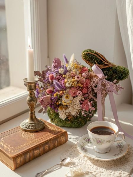 Zajączek z suszonym bukietem Wielkanoc (PREMIUM)