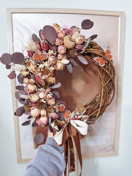 Wianek suszone kwiaty rustykalny   (PREMIUM)