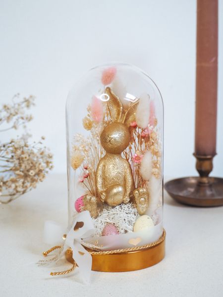 Szklana kopuła z zajączkiem złoty (PREMIUM)