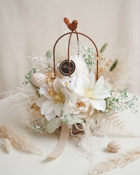 Kompozycja na stół Wielkanoc pastelowa wiosenna  (PREMIUM)