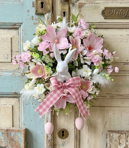 Wianek wiosenny różowe magnolie (PREMIUM)