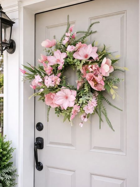 Wianek wiosenny różowe magnolie 1 (PREMIUM)