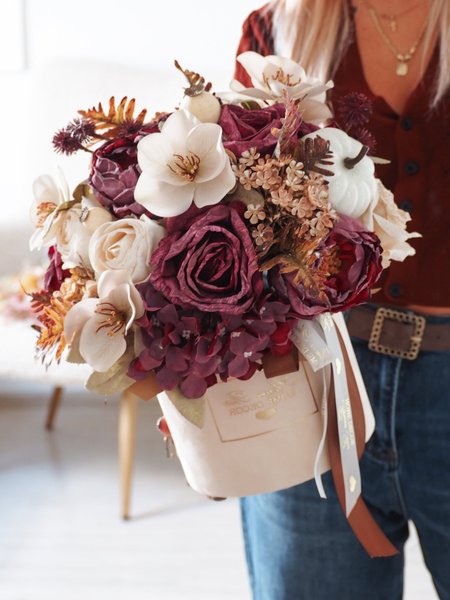Flower Box Burgundowa Elegancja (PREMIUM)