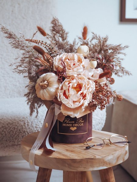 Flower Box Jesienny czekoladowy dynia (PREMIUM)