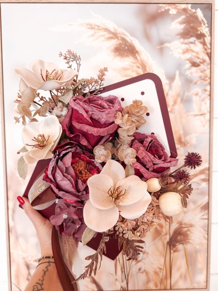 Flower Box burgundowy list (PREMIUM)