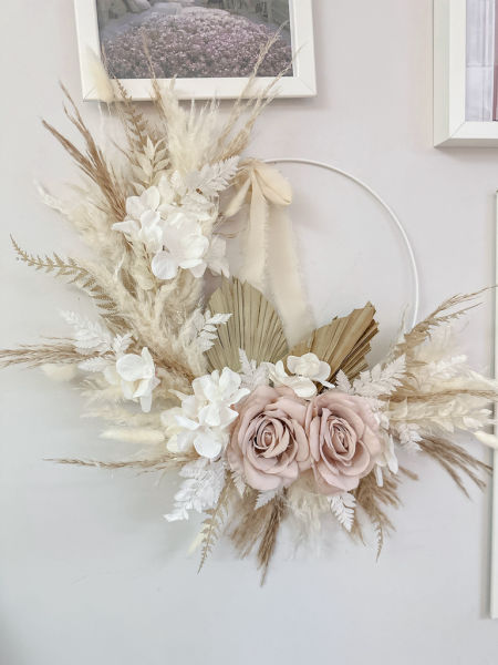 Wianek boho róże nude romantyczny  (Premium)