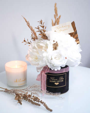 Flower Box Piwonie jedwabne glod (PREMIUM)