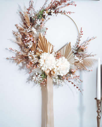 Wianek na obręczy Boho II