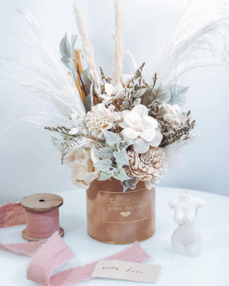 Flower Box boho trawa pampasowa zimowy (PREMIUM)