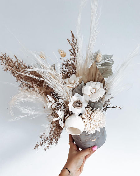 Flower Box boho trawa pampasowa  (PREMIUM)