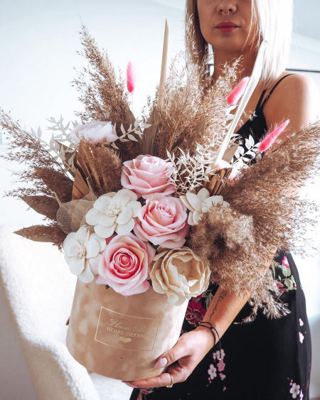 Flower Box Boho róż  (PREMIUM)