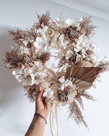 Wianek z trawy boho shola