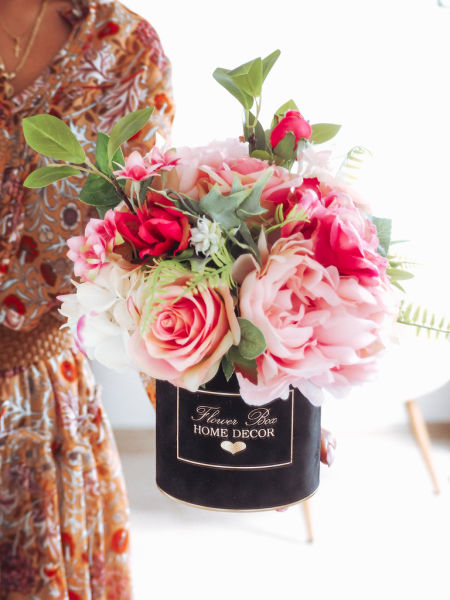 Flower Box wiosenny mieszany czarne pudełko (PREMIUM)