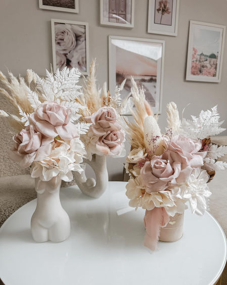 Flower Box boho nude róże (PREMIUM)