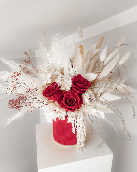 Kompozycja suszony bukiet wiecznych róż (PREMIUM)