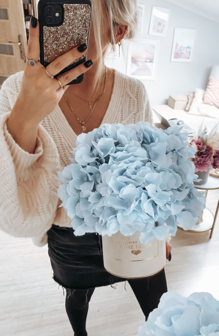 Flower Box hortensje baby blue (PREMIUM)