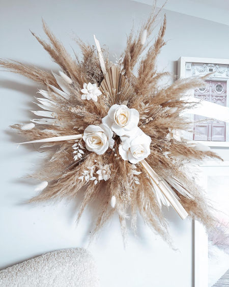 Girlanda wisząca boho trawa pampasowa 86 cm