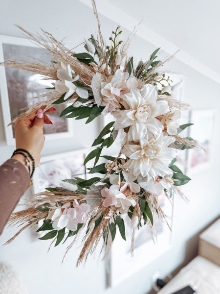 Wianek na obręczy Boho