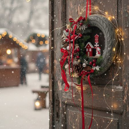 Wianek na sweterku czerwień (PREMIUM)