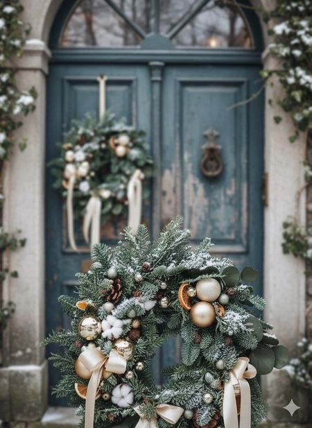 Wianek na drzwi naturalny jodła nobilis kremowy (PREMIUM)