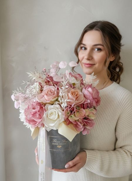 Flower Box duży wiosenny bukiet pastelowy(PREMIUM)